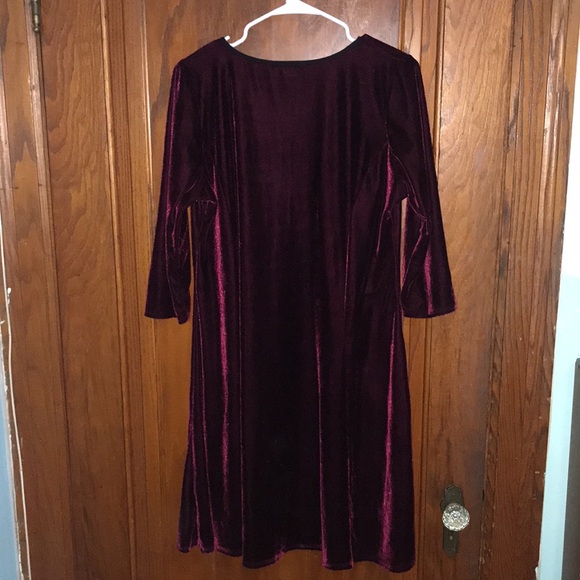 Red plum Velvet Mini Dress Half Sleeve size XXL - Picture 5 of 11